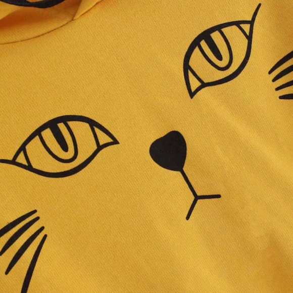 NEW face cat ears crop sweatshirt - Picture 3 of 3